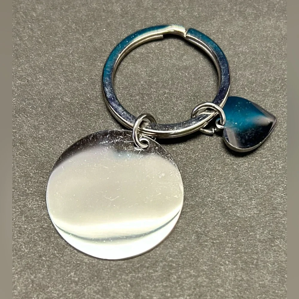 Best Grandpa Ever Silver Keychain with Thank You Charm